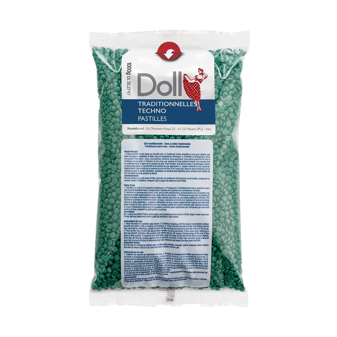 Green Clorofilla Non-strip Traditional Wax Pastilles 1kg