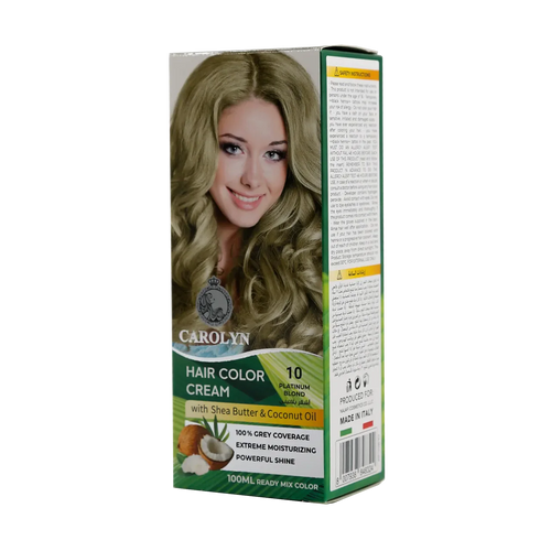 Hair Color Cream Kit with Shea Butter & Coconut Oil 10 Platinum Blond