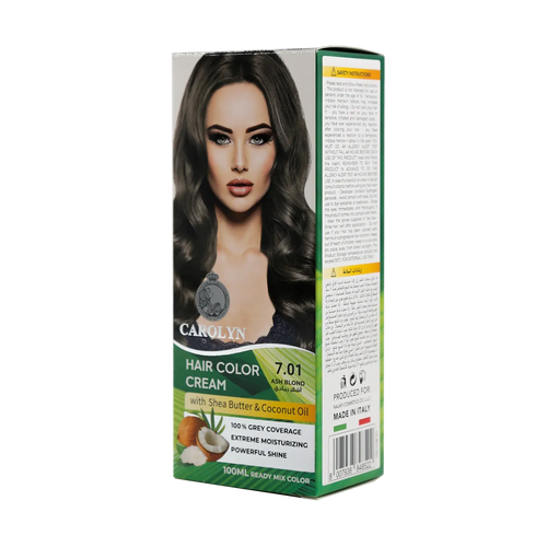 Hair Color Cream Kit with Shea Butter & Coconut Oil 7.01 Ash Blond