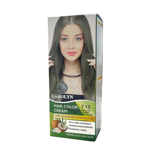 Hair Color Cream Kit with Shea Butter & Coconut Oil 7.13 Olive Ash Blond