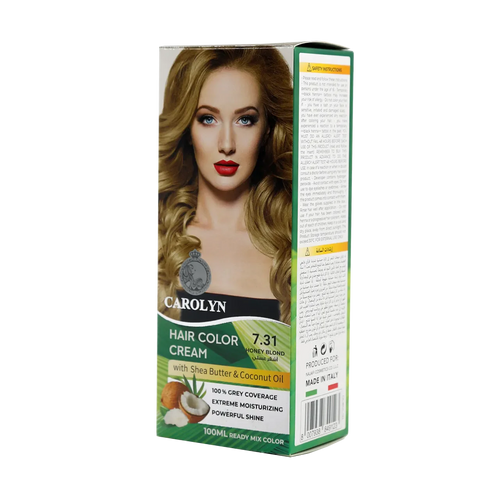 Hair Color Cream Kit with Shea Butter & Coconut Oil 7.31 Honey Blond