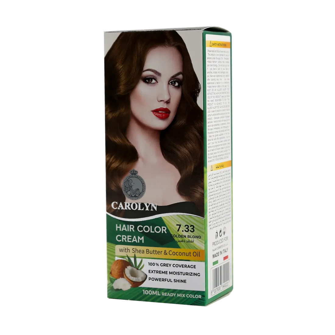 Hair Color Cream Kit with Shea Butter &amp; Coconut Oil 7.33 Golden Blond