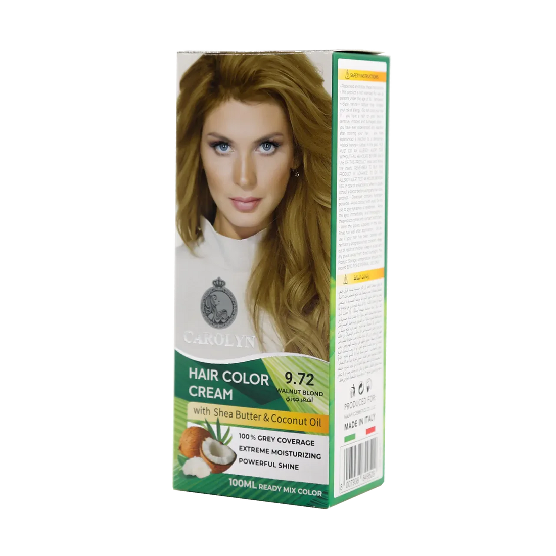 Hair Color Cream Kit with Shea Butter &amp; Coconut Oil 9.72 Walnut Blond