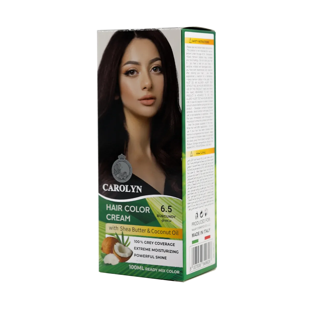 Hair Color Cream Kit with Shea Butter & Coconut Oil 6.5 Burgundy