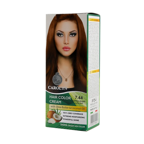 Hair Color Cream Kit with Shea Butter & Coconut Oil 7.44 Copper Blond