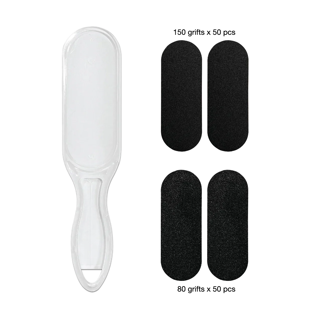 2 Sided Foot File with 100 Refill Sand Paper Sheets (80 Grits &amp; 150 Grits)