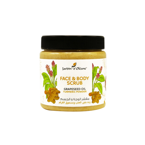 Face & Body Scrub with Grapeseed Oil & Turmetic Powder 500ml
