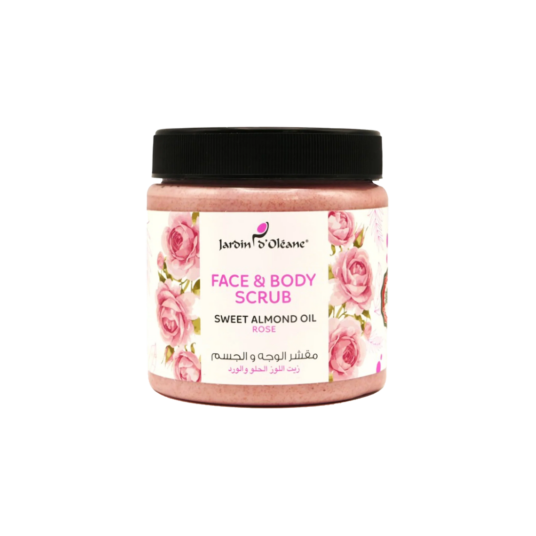 Face &amp; Body Scrub with Sweet Almond Oil &amp; Rose 500ml