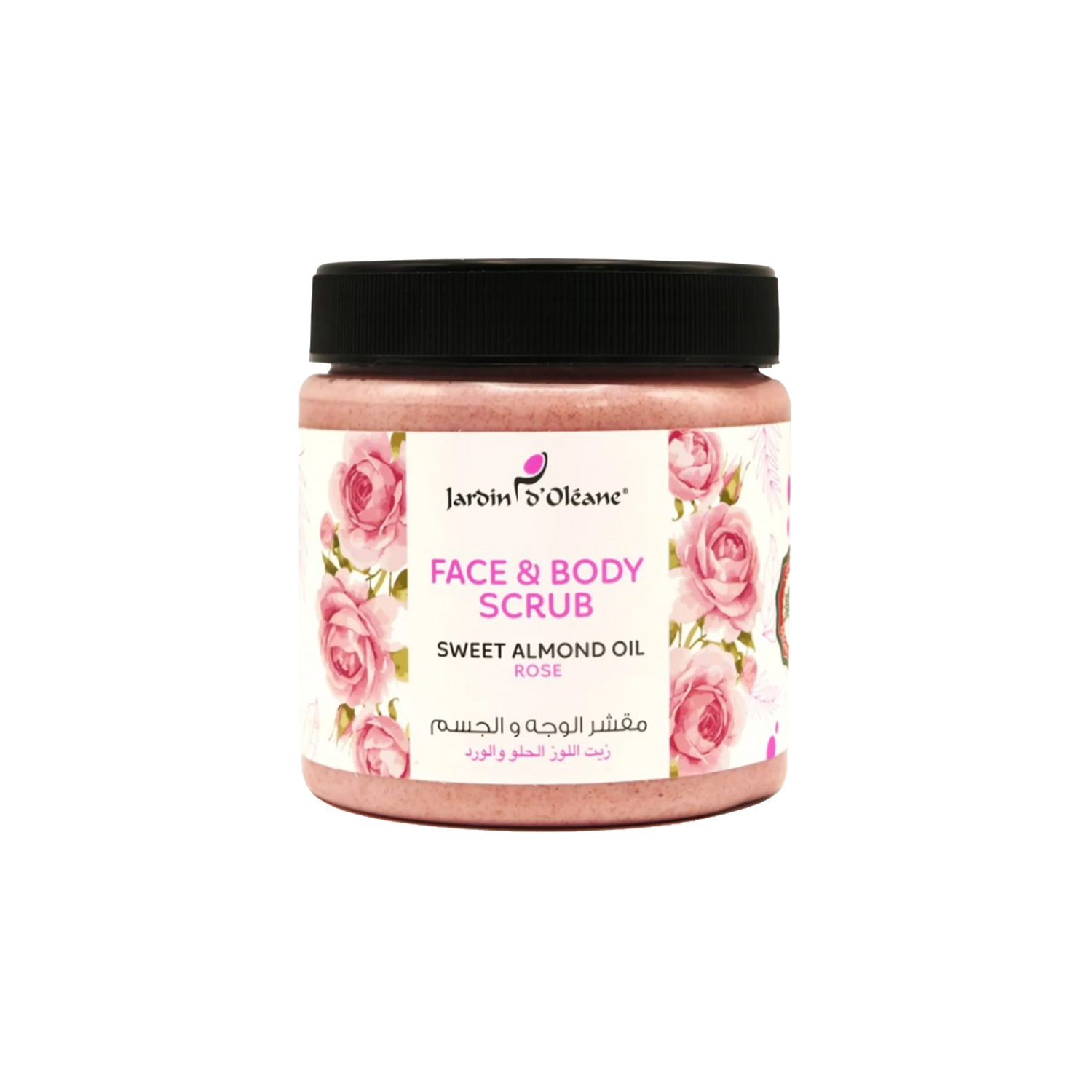 Face &amp; Body Scrub with Sweet Almond Oil &amp; Rose 500ml
