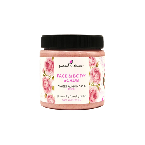 Face & Body Scrub with Sweet Almond Oil & Rose 500ml