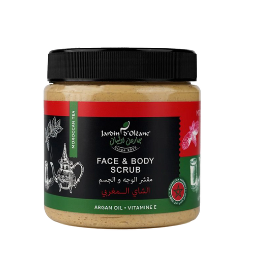 Moroccan Tea Face & Body Scrub with Argain Oil and Vitamin E 500ml