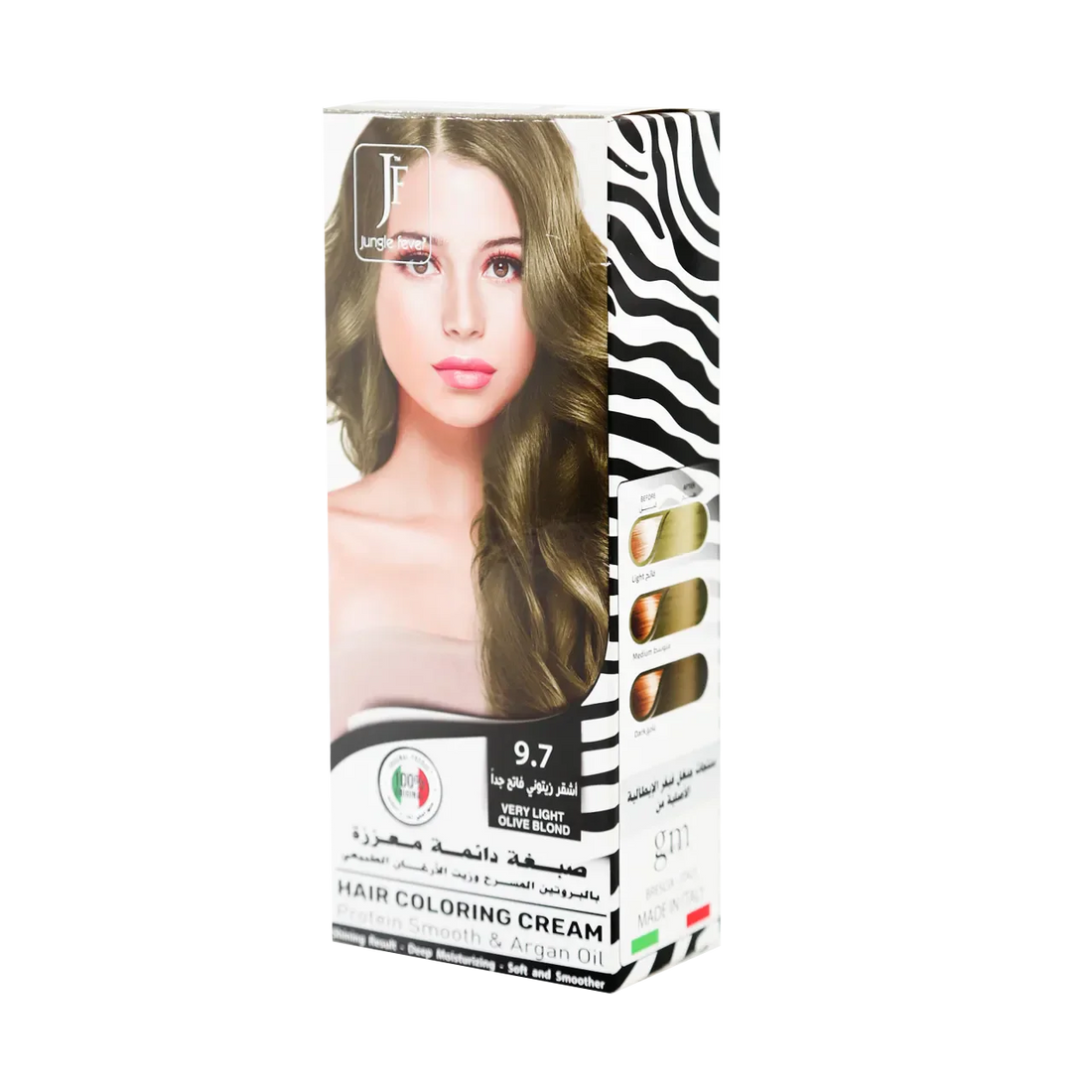 Hair Coloring Cream Kit 9.7 Very Light Olive Blond