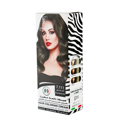 Hair Coloring Cream Kit 7.111 Olive Ash Blond