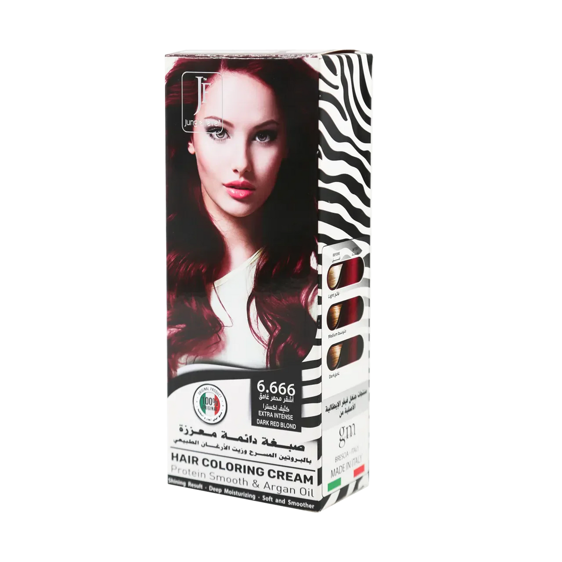 Hair Coloring Cream Kit 6.666 Extra Intense Dark Red Blond