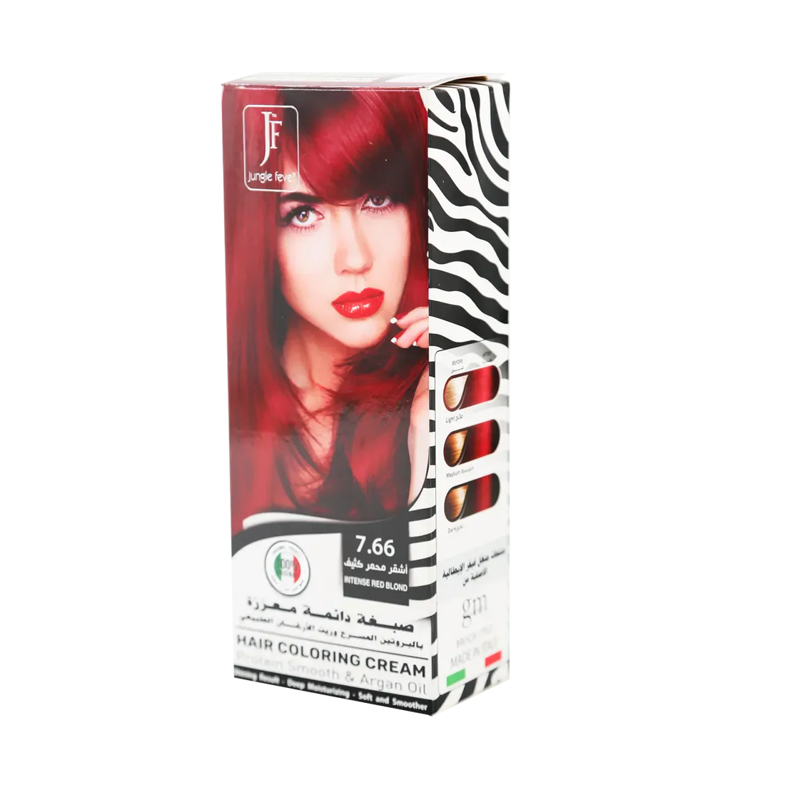 Hair Coloring Cream Kit 7.66 Intense Red Blond