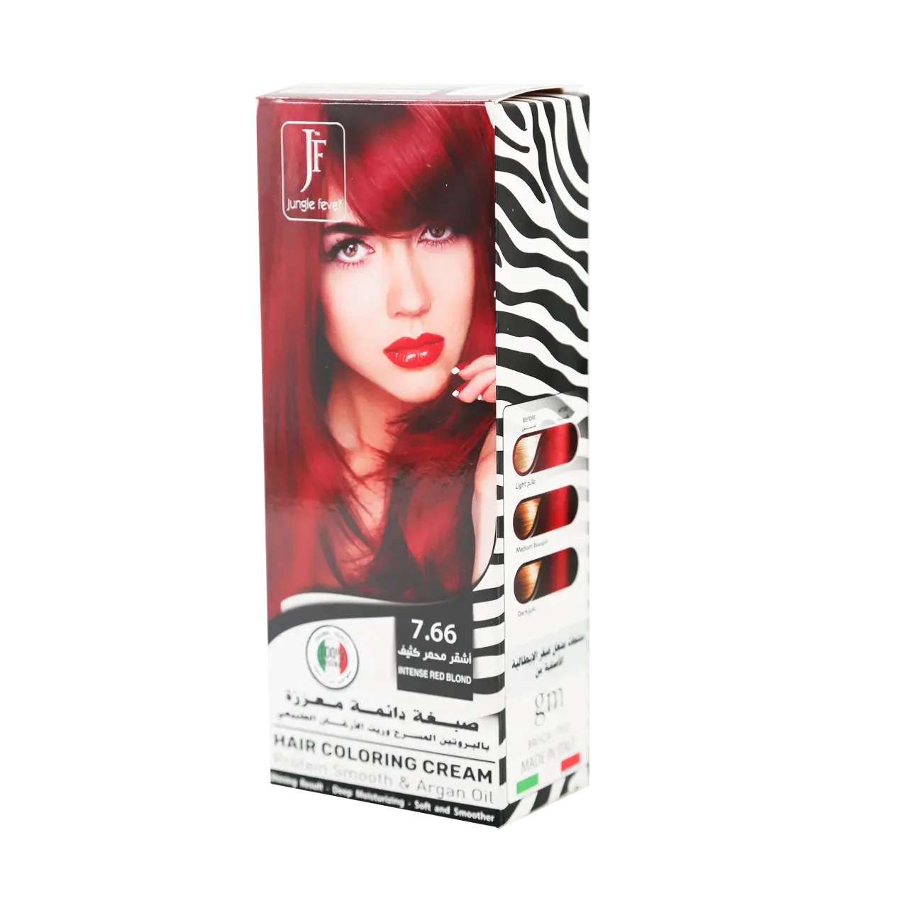 Hair Coloring Cream Kit 7.66 Intense Red Blond