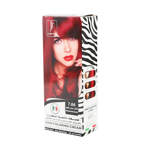 Hair Coloring Cream Kit 7.66 Intense Red Blond