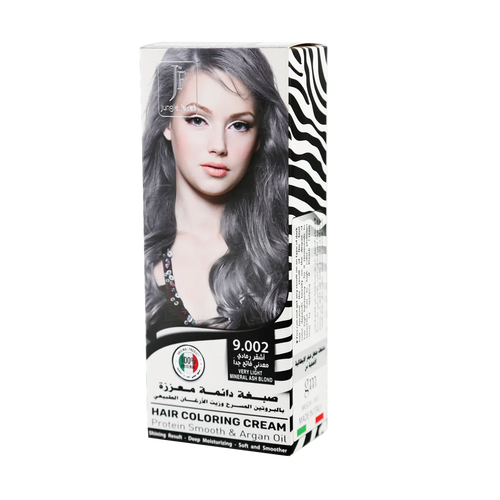 Hair Coloring Cream Kit 9.002 Very Light Mineral Ash Blond