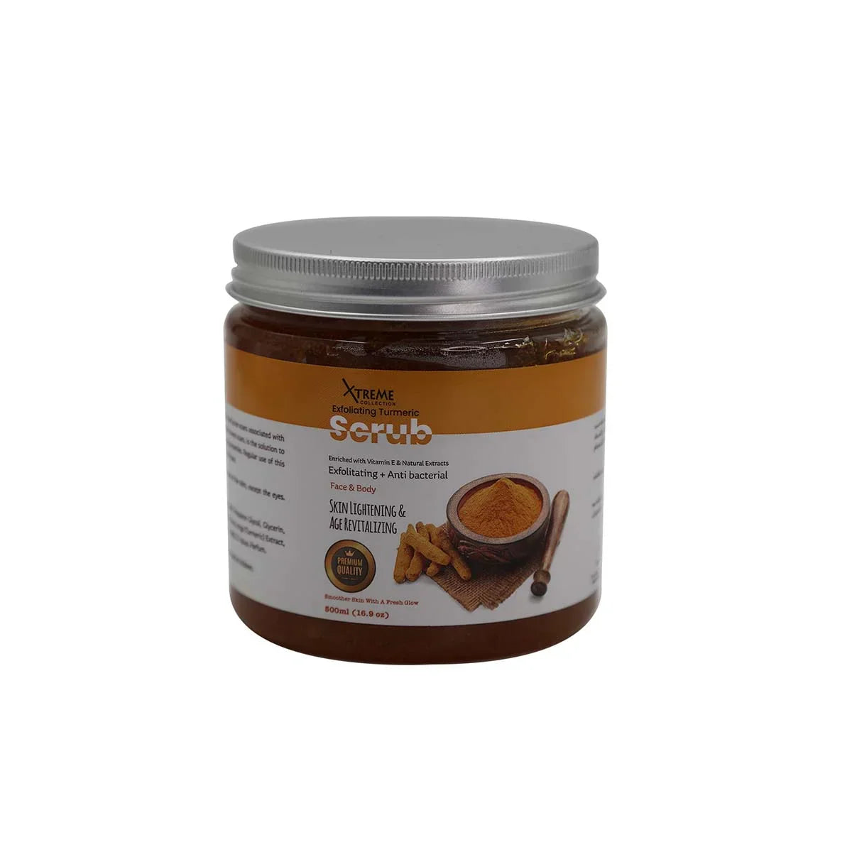 Exfoliating Turmeric Skin Lightening &amp; Age Revitalizing Face &amp; Body Scrub 500ml